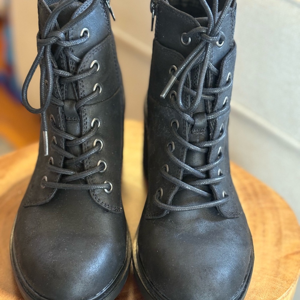 Crown Vintage Black Combat Boots
